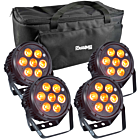 LIGHT4ME BLACK PAR 7x10W RGBWA LED mocny lekki SET1