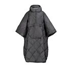 DH Garden Poncho Black 145x115 cm kurtka płaszcz peleryna z kapturem duża kieszeń na zamek czarna