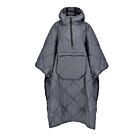 DH Garden Poncho Grey 145x115 cm kurtka płaszcz peleryna z kapturem duża kieszeń na zamek szara