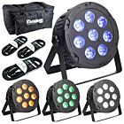 LIGHT4ME QUAD PAR 8x10W MKII RGBW LED slim płaski 4 szt. + przewód DMX 3 szt. + pokrowiec