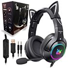 ONIKUMA K9 gaming headphones for players BLACK LED cat ears