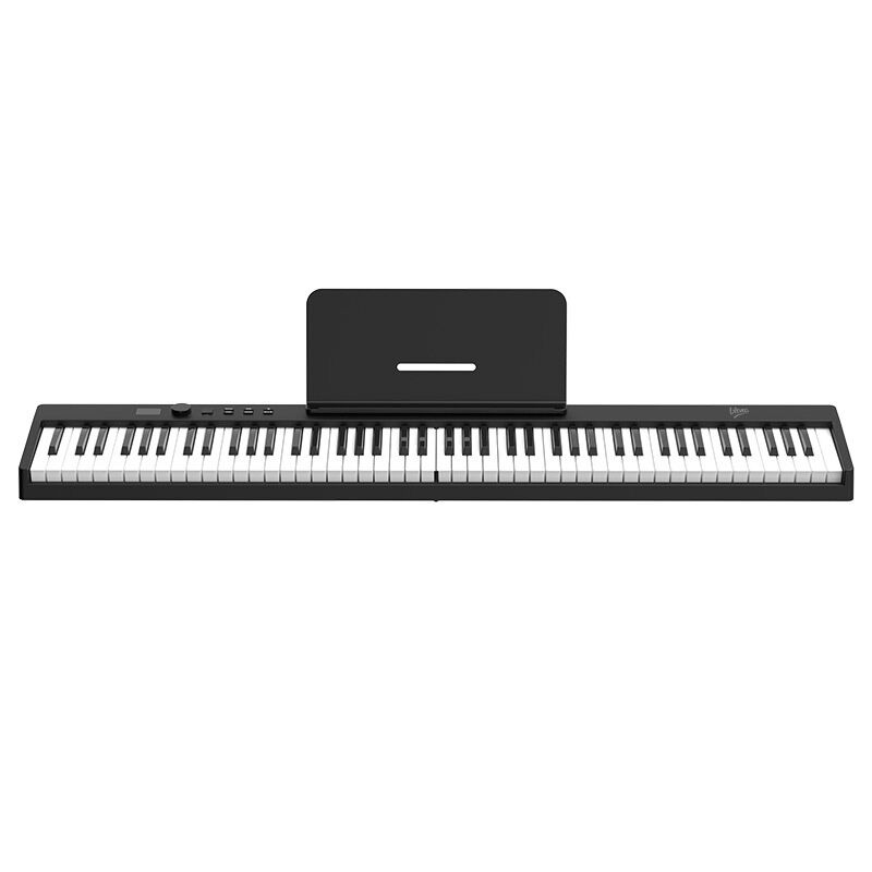 V-TONE PFP pianino cyfrowe przenośne składane czarne 88 klawiszy pulpit do nut pokrowiec USB-C