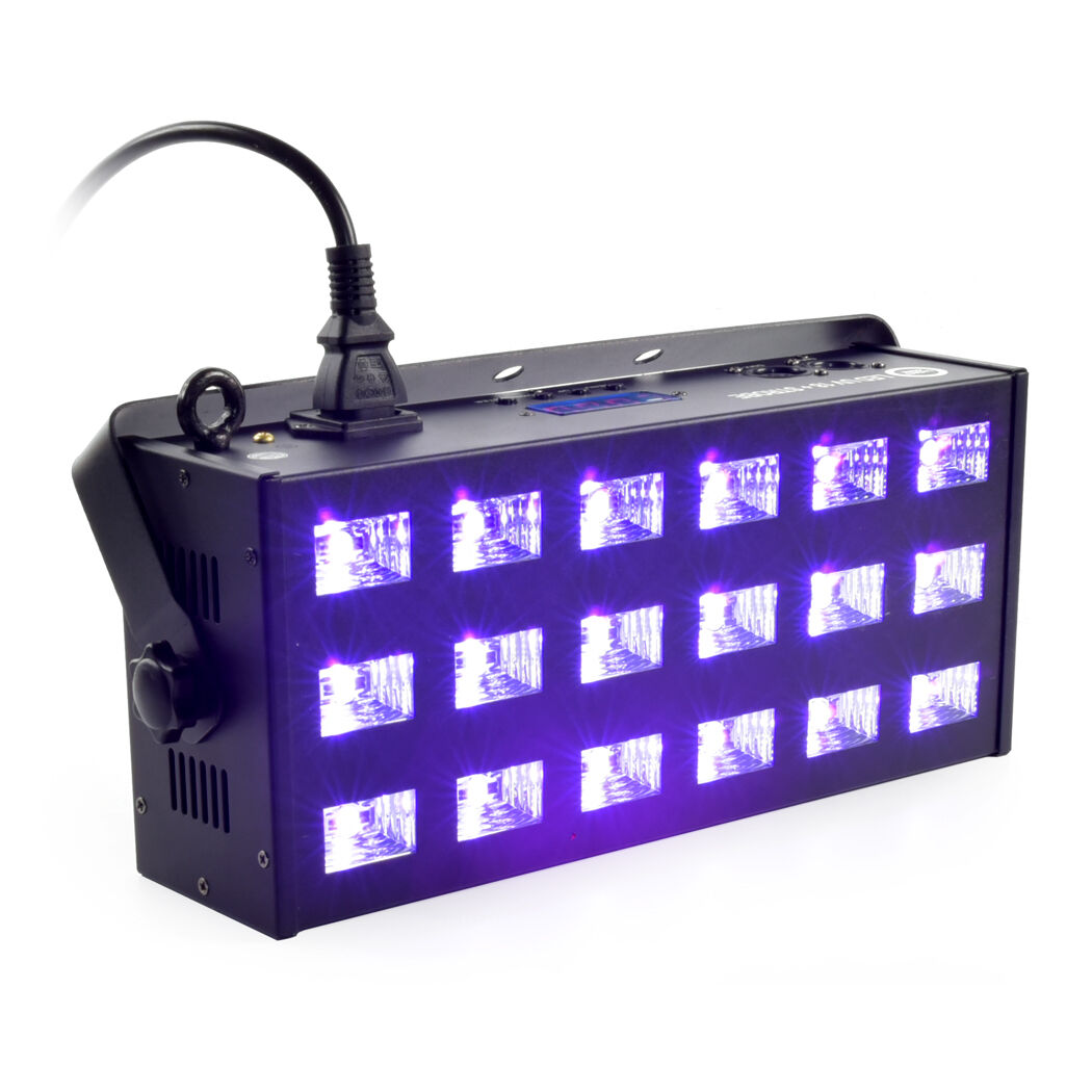 LIGHT4ME LED UV 18x3W spotlight + strobe DMX