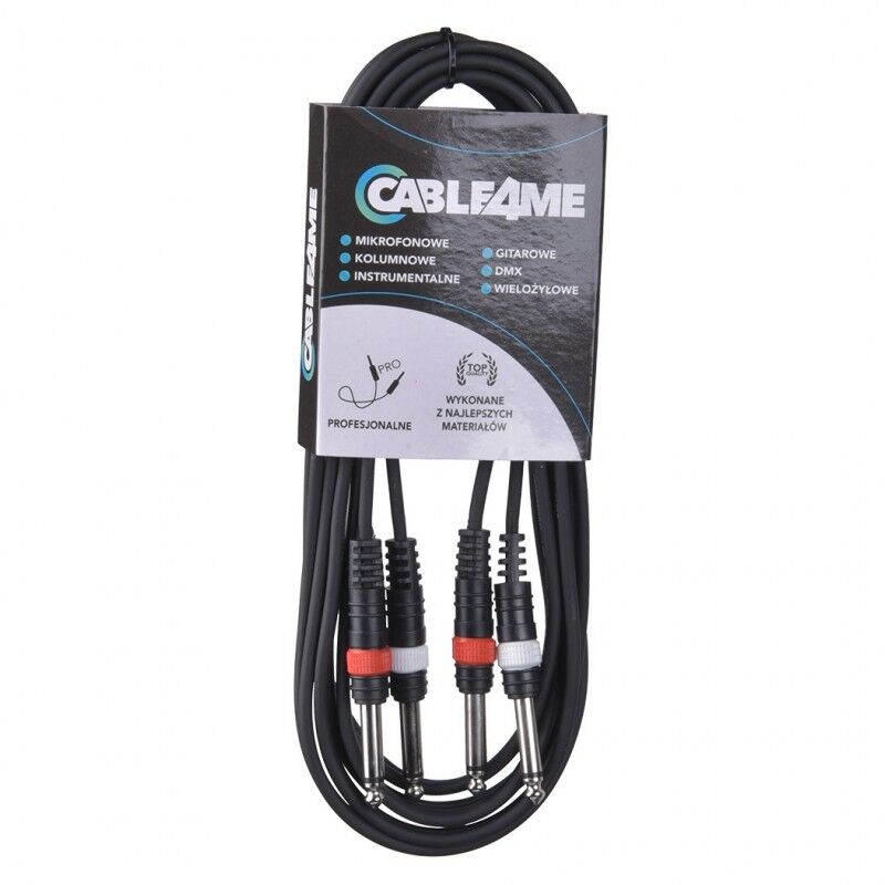 CABLE4ME 2 x jack mono 6,3mm 2 x jack mono 6,3 6m