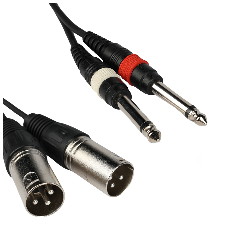 ADJ przewód 2x XLR M-2x jack mono 6,3 mm kabel sygnałowy adapter przejściówka