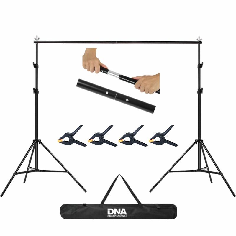 DNA FT200 statyw do tła fotograficznego 200x200 cm pokrowiec 4 klamry zaciskowe zestaw do 3 kg