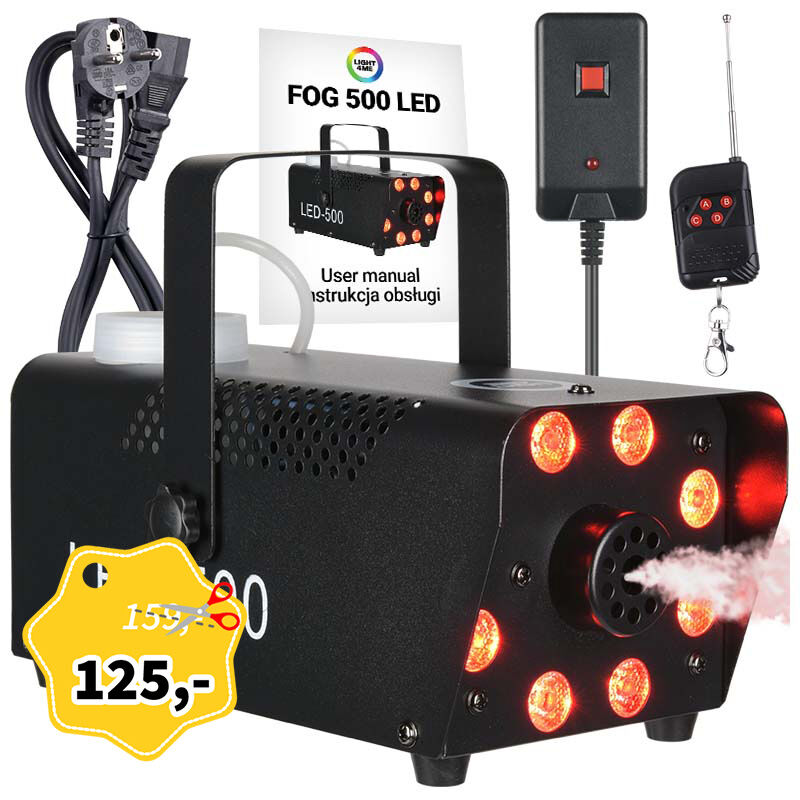 LIGHT4ME FOG 500 LED wytwornica dymu mgły na pilota