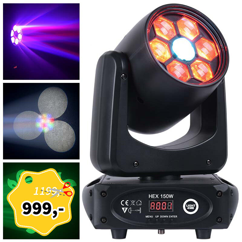 LIGHT4ME HEX 150W głowica ruchoma LED oświetlenie sceniczne dyskotekowe