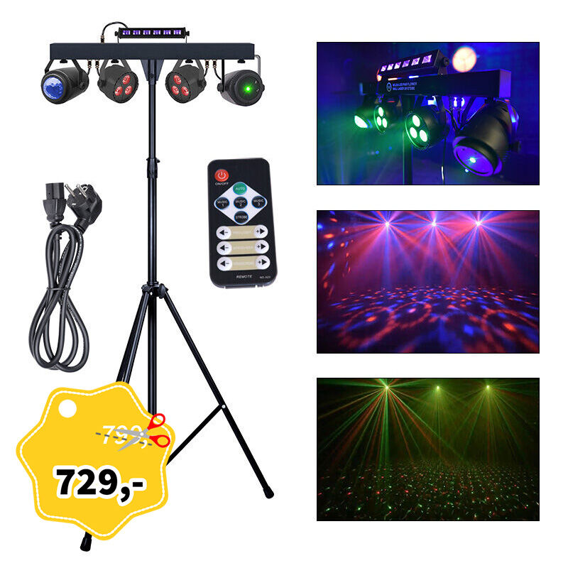 LIGHT4ME BELKA LED PAR FLOWER BALL LASER UV STROBE multiefekt oświetlenie disco