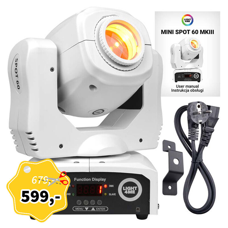 LIGHT4ME MINI SPOT 60 WH MKIII głowica ruchoma LED spot