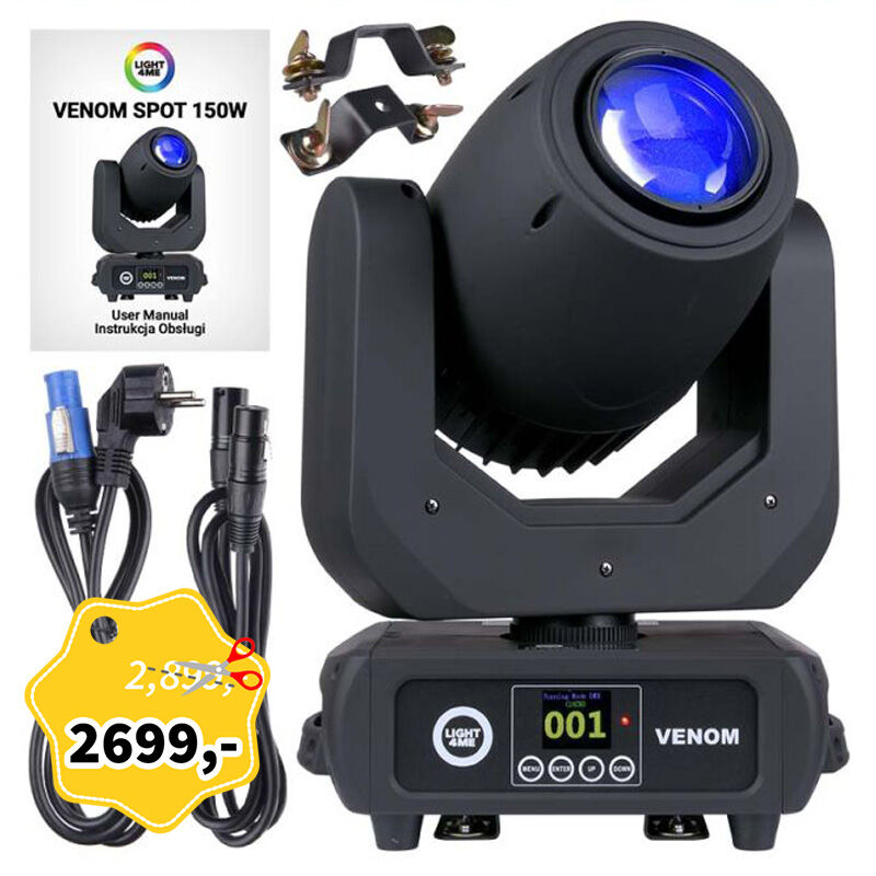 LIGHT4ME VENOM SPOT 150W głowica ruchoma LED oświetlenie estradowe