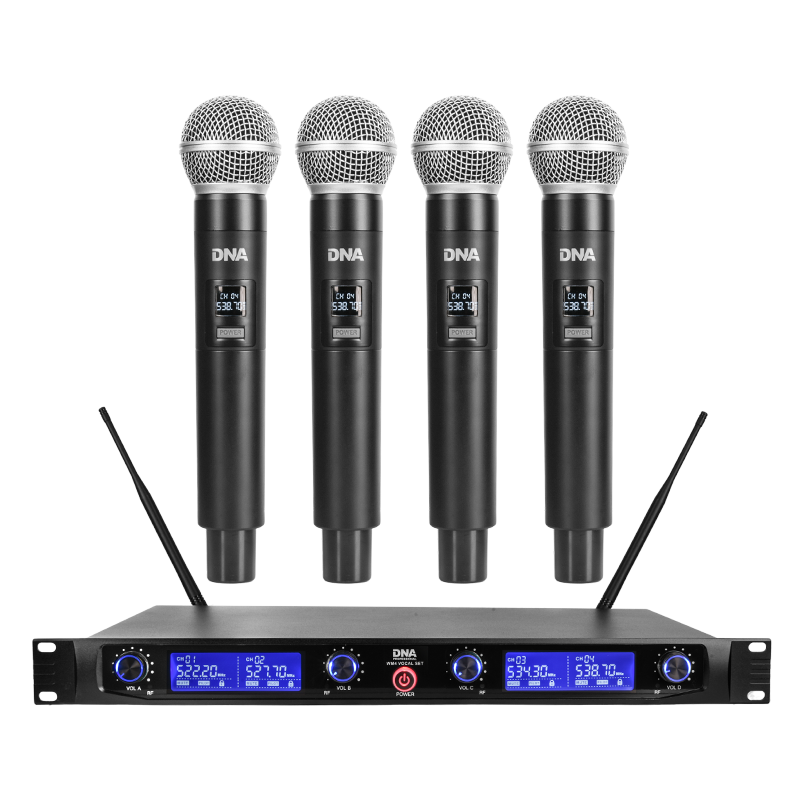 DNA WM4 VOCAL SET wireless microphone 4x handheld transmitter sound system UHF