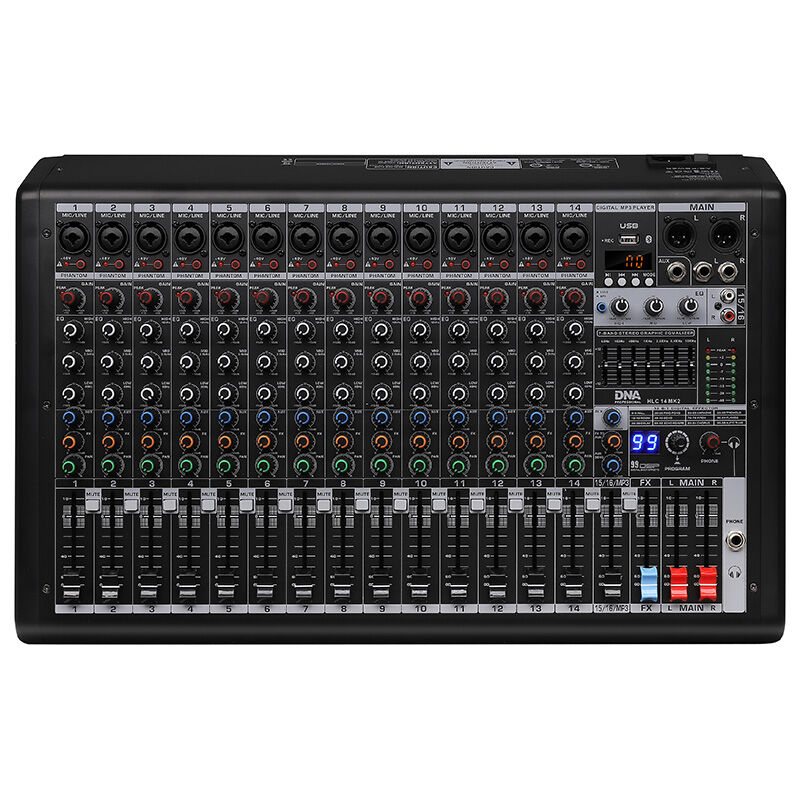 DNA HLC 14 MK2 analog audio mixer 14 channels USB MP3 Bluetooth Phantom DSP