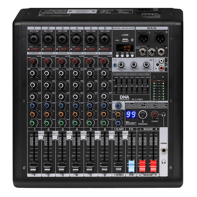 DNA HLC 6 MK2 analog audio mixer 6 channels USB MP3 Bluetooth Phantom DSP